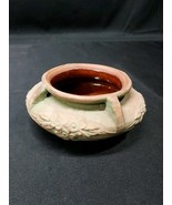 Antique 1920s Peters &amp; Reed Moss Pottery Aztec Pattern Hanging Basket Sq... - $49.99
