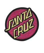 SANTA CRUZ IRON ON PATCH 3&quot; Skater Skateboard Red Round Embroidered Appl... - $6.91 CAD