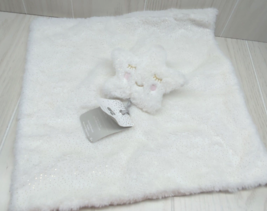 Just Born white sleeping star gold sparkles Security Blanket baby lovey - £40.63 GBP