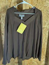Simonton Says 3X Polyester Blend Brown Top - $14.85