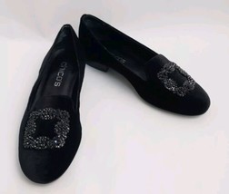 Chico&#39;s Women&#39;s Velvet Alaine Black Flats Shoes Size 6M - $59.35