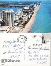 California Aerial View of Hollywood Beach Posted 1977 to WI VTG Postcard - $9.40