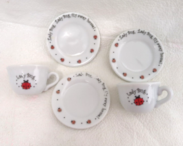 Schylling Ladybug Tea Set Replacement 3 Saucers 2 Teacups - £3.87 GBP