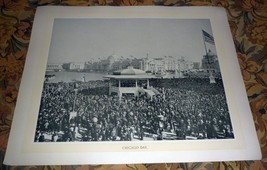 Columbian Exposition Giant Crowd on Chicago Day 1894 Antique Print 14 x 17 - £15.49 GBP