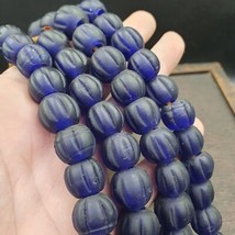 Vintage Cobalt Blue GLASS ANTIQUE BEADS 15-16MM necklace - $1,189.06 MXN