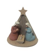 Hallmark Peace on Earth Wood-Look Nativity 1990 Vintage Southwest Folk Art - $18.70