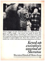 1966 Sheraton Hotels Motor Inns Keyed Up Executives Unwind Vintage Print Ad - $10.97