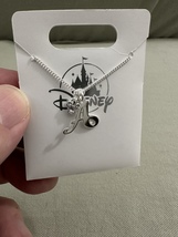 Disney Parks Mickey Mouse Faux Gem Icon Letter Initial A Necklace Silver Color image 3
