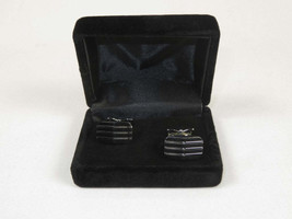 Men J.Valintin Cufflinks by Vitorofolo for French Cuff Shirt V35-34 Black Silver image 2