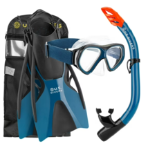U.S. Divers Playa Adult Snorkel Set L/XL (Black &amp; Blue) - $776.81 MXN