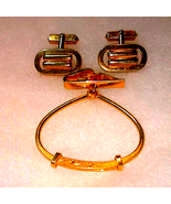 Beautiful Set of Men&#39;s Gold Cufflinks and Tie Clip - €20,70 EUR