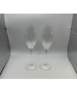 Pair of Stuart Crystal MANHATTAN Champagne Flutes Glasses - $6,156.30 MXN