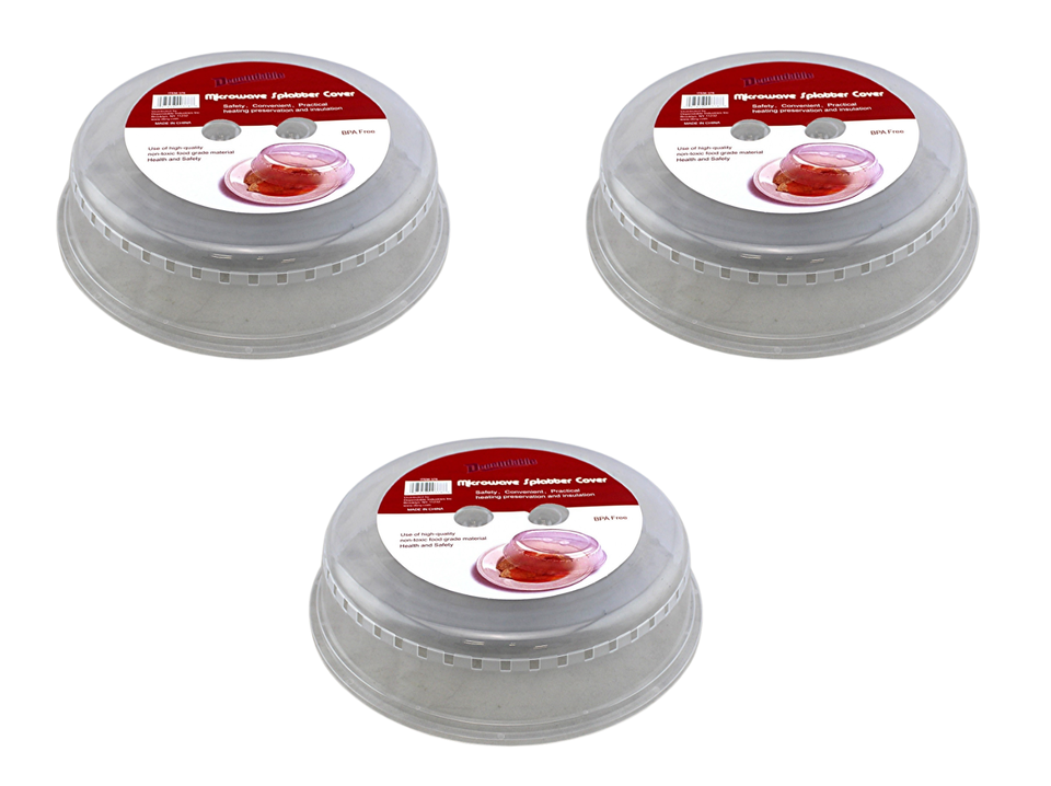 Primary image for 3 Pack Clear Plastic Vented Microwave Splatter Covers BPA Free Food Safe