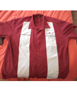Steady Customs Shirt Mens 3X -Short Sleeve Button Bowling Retro -Maroon ... - $18.99