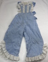 JcPenney Blue Gingham Romper Flare Leg Eyelet Lace 12 Months Toddle Time... - $27.84
