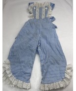 JcPenney Blue Gingham Romper Flare Leg Eyelet Lace 12 Months Toddle Time... - £21.84 GBP