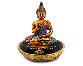 Buddha 3D Round Incense Stick Holder Ash Tray Burner Meditation Buddhism Smoke A - £18.47 GBP