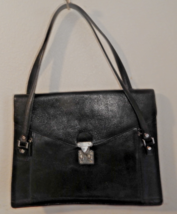 WILSON LEATHER BY PELLE STUDIOBLACK LEATHER SHOULDER PURSE BRIEFCASE LAPTOP - $68.31
