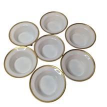 Set Of Seven Porcelain White &amp; Gold Trim Ramekins Noritake Waverly Nippon - $42.08