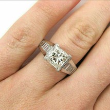 3.10 Ct Princess Simulated Diamond Solitaire Engagement Ring 925 Sterling Silver - £93.72 GBP