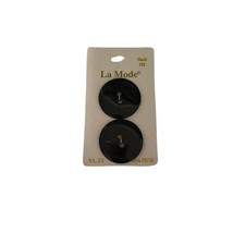 La Mode Black Round 2-Hole Buttons 7/8&quot; (22mm) Craft Sewing Lot of 2 - $6.92