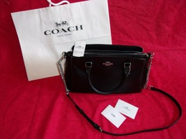 Coach Signature Sage F28976 Black Leather Shoulder Purse/Hand Bag New W/T - £194.24 GBP