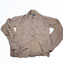 Eddie Bauer Light Weight Beige Tan Utility Style Jacket w Cinched Bottom Size XS - £24.65 GBP