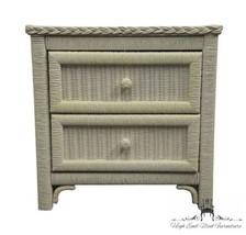 HENRY LINK White Wicker 24&quot; Two Drawer Nightstand 299-621 - £343.62 GBP