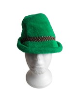 Vintage Bright Green Tyrolean / alpine Fedora like style hat w/ ear flaps - $23.99