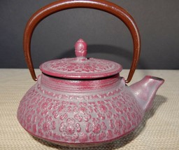 Joyce Chen Tetsubin cast iron purple teapot with handle, lid and strainer - £47.78 GBP