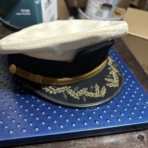 Vintage USN US Navy Senior Officer White Dress Hat - £38.78 GBP