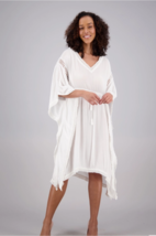 Bohemian White Beach Dress Cover Up Resort Vacation Cruise Wedding Ocean OS - £31.42 GBP