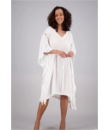 Bohemian White Beach Dress Cover Up Resort Vacation Cruise Wedding Ocean OS - £31.65 GBP