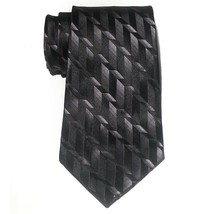 ARROW Men Silk Dress Tie Black with Print 3.75&quot; wide 60&quot; long  - £5.70 GBP