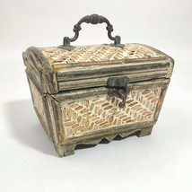 Vintage Wooden Chinese Style Trinket Box with Latch and Handle 6.5x4.5x5... - $368.58 MXN