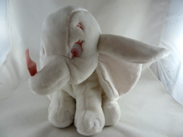 Disney White Elephant Dumbo Snowflake Winter Plush pink eyes Disneystore - $24.74
