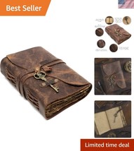 Vintage Leather Bound Journal with Rustic Cotton Paper - Great Gift Idea! - $756.61 MXN