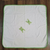 Gymboree Playtime Frog Baby Blanket 2004 Security Lovey Cotton White Green  - $29.69