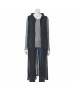 New Sonoma Goods For Life Women&#39;s Open Front Weave Knit Duster Vest Ivor... - $36.09 CAD