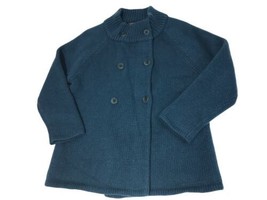 Talbots Wool Cashmere Sweater Double Breast Cardigan Medium Blue Green - £21.83 GBP
