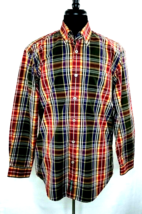 Orvis Mens Medium (Check Measure) Long Sleeve Fall Color Dress Business Shirt - £14.43 GBP