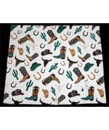 Truly Lou Southwest Cowboy Boots Hats Horseshoes Cactus Velour BATH Towe... - $30.06 CAD