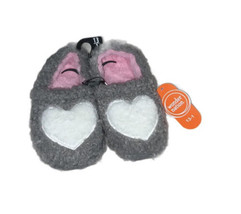 Girls Wonder Nation Size 11-12 Heart Sherpa Fuzzy Slippers - £9.40 GBP