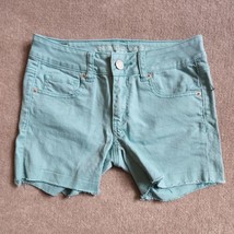 American Eagle Cut off Shorts Womens Size 2 Teal Blue Cotton Stretch - £17.46 GBP