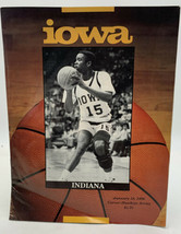 Iowa Vs Indiana Basketball Program January 18 1990 Big 10 Vintage 20-1682 - £7.51 GBP