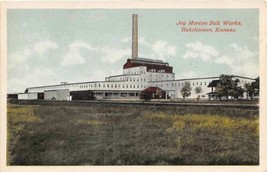 Joy Morton Salt Works Factory Hutchinson Kansas 1915c postcard - £5.50 GBP