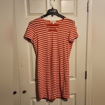 Michael Michael Kors size medium v-neck pink and white stripped casual d... - $19.80