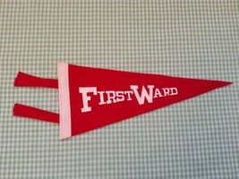 First Ward Souvenir Felt Pennant Red and White Vintage - £8.27 GBP