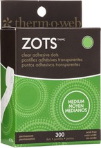 Zots Clear Adhesive Dots-Medium 3/8&quot;X1/64&quot; Thick 300/Pkg - £12.80 GBP