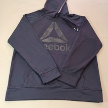 Reebok Hoodie Men's Large Blue Pullover Sweatshirt Spellout Long Sleeve Chest 48 image 9